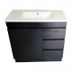 MADRID 750X460X850MM PLYWOOD FLOOR STANDING VANITY - BLACK WITH CERAMIC TOP